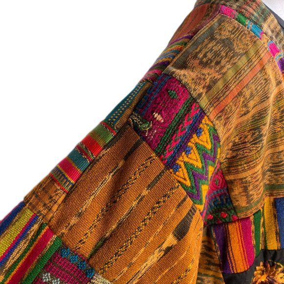 Vintage 70's Guatemala Woven Patchwork Jacket - Picture 7 of 10